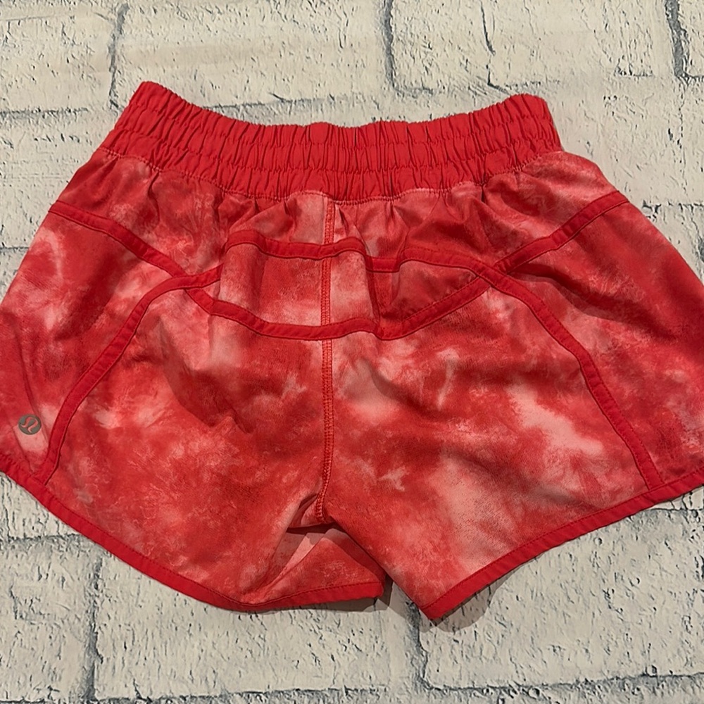 Lululemon Track That Red Tie-Dye Shorts
